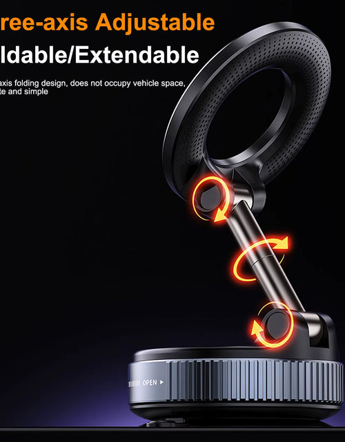 Load image into Gallery viewer, Car Mount Electric Vacuum Magnetic Holder Foldable Strong Suction Stand for Cell Phone for Iphone 12 13 14 15 16 Live Streaming
