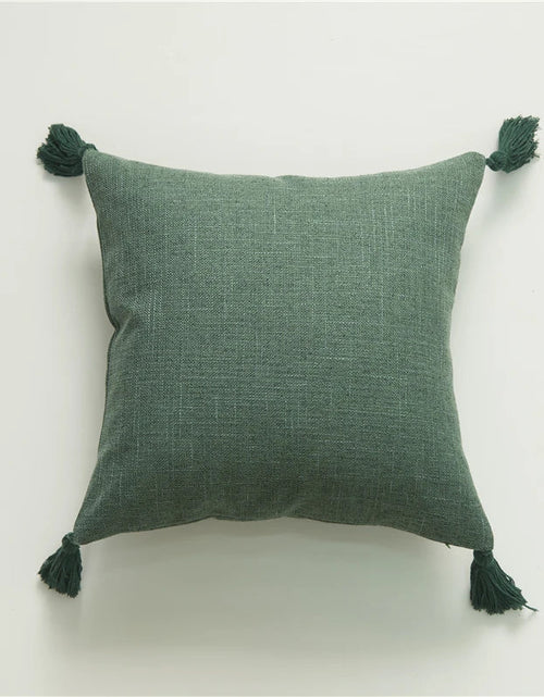 Load image into Gallery viewer, Linen Pilllow Cover with Tassels Soft Cushion Cover for Living Room Pillowcase 45*45 Decorative Pillows Nordic Home Decor
