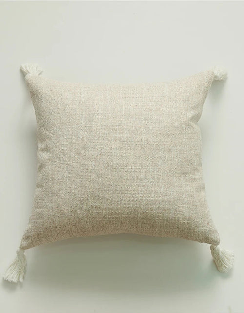 Load image into Gallery viewer, Linen Pilllow Cover with Tassels Soft Cushion Cover for Living Room Pillowcase 45*45 Decorative Pillows Nordic Home Decor
