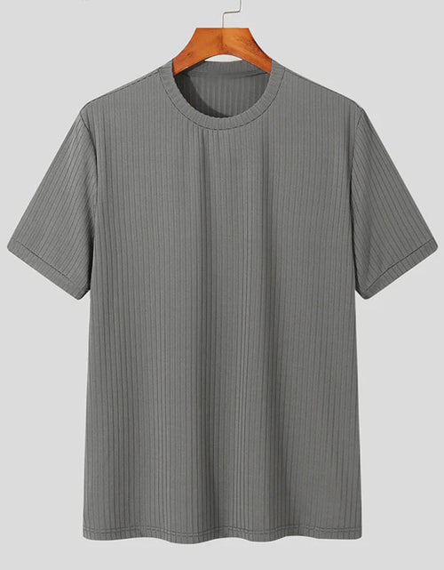 Load image into Gallery viewer, Summer Men&#39;S Clothing Light Luxury T Shirt Leisure Long Sleeve O Neck Drapped Solid Color Loose Basic Shirt Popular Knitwear
